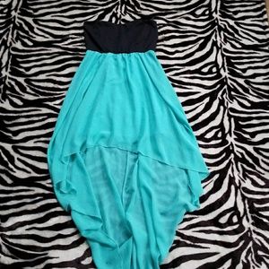 *New Photos!* Mint-turquoise high-low dress